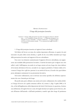 Il luogo della prestazione lavorativa - test.unicam