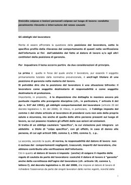 infortuni sul lavoro - Procura della Repubblica presso il Tribunale di
