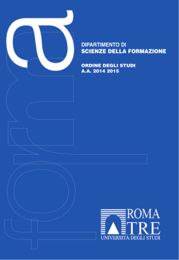 Scienze della Formazione - Università degli Studi Roma Tre