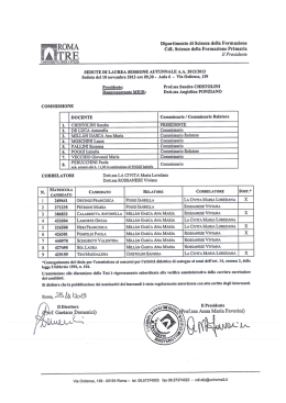 Dipartimento di Scienze della Formazione I