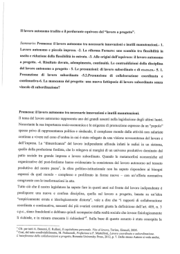 Il lavoro autonomo tradito e il perdurante