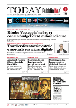 Kimbo `festeggia` nel 2013 con un budget di 10