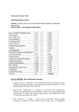 Dott.ssa Cristina Falci Eur J ClinMicrobiolInfectDis. 1 The