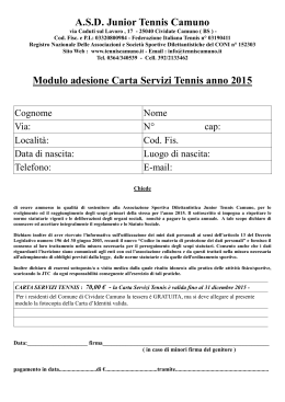 A.S.D. Junior Tennis Camuno Modulo adesione Carta Servizi