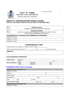Modulo Inizio lavori aggiornato 12-12-2014