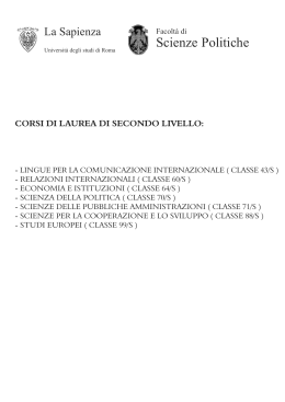 corsi di laurea specialistica - Facolta` di Scienze Politiche