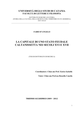 la capitale di uno stato feudale caltanissetta nei secoli xvi