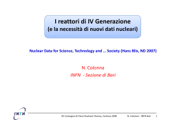 N. Colonna (Bari): I reattori nucleari di quarta