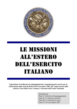 le missioni all`estero dell`esercito italiano
