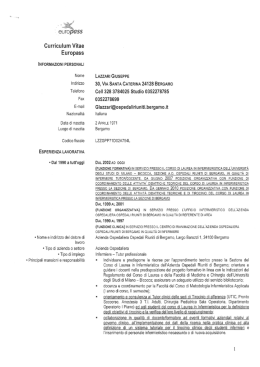 Curriculum vitae LAZZARI GIUSEPPE.