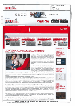 Alta moda all`insegna dell`ottimismo