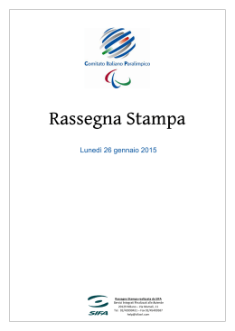 Rassegna 26 gennaio - Comitato Italiano Paralimpico