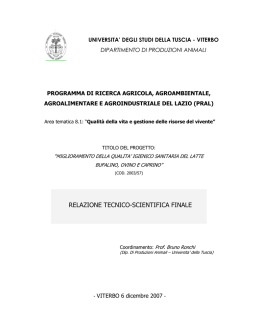 Miglioramento della qualit&agrave; igienico sanitaria del latte