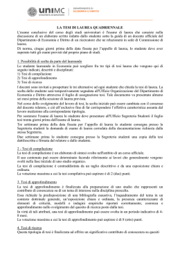 Regolamento per l`esame di laurea quadriennale