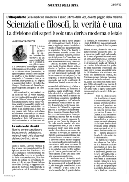 la verita &egrave; una - Scienza & Vita