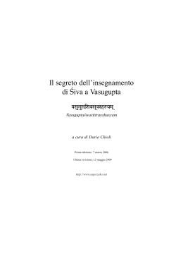 Il segreto dell`insegnamento di &Ccedil;iva a Vasugupta