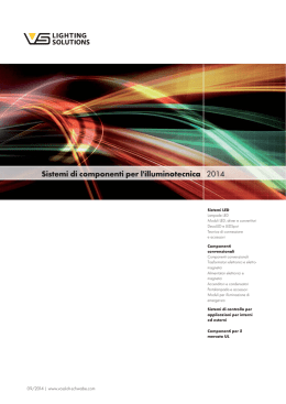 Sistemi di componenti per l`illuminotecnica 2014 - Vossloh