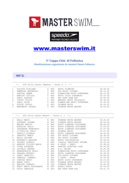Statistiche - Master Swim
