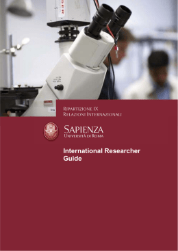 Sapienza International Researcher Guide