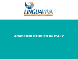 ACADEMIC STUDIES IN ITALY
