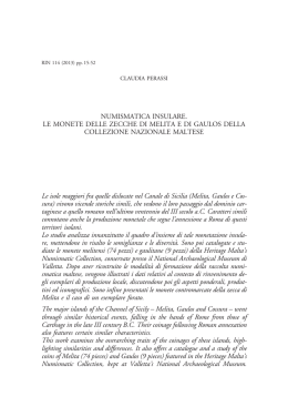 volume CXIV (2013) - Società Numismatica Italiana