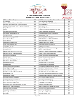 to a complete list of wines being poured at the Friday