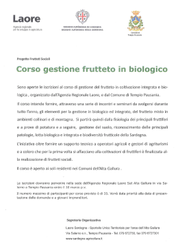Corso frutteto - Comune di Tempio Pausania