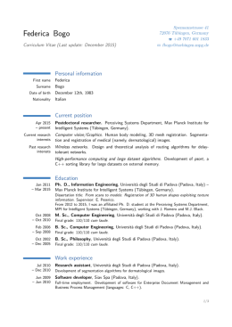 Curriculum Vitae (Last update: December 2015)