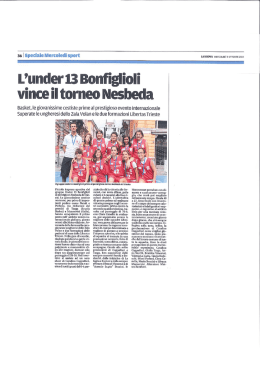 L`under 13 Bonﬁglioli - Bonfiglioli Ferrara Basket