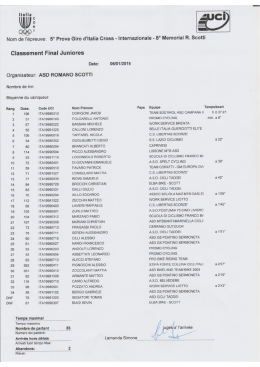 ordine arrivo juniores - Giro d` Italia Ciclocross