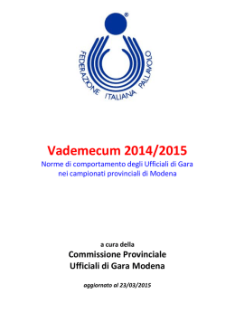 Vademecum 2014/2015 - FIPAV - Comitato Provinciale di Modena