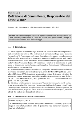 Definizione di Committente, Responsabile dei Lavori e RUP