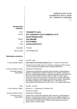 Curriculum Europeo 12-2014 - Ordine degli Ingegneri | Provincia