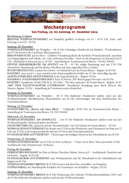 Wochenprogramm Wochenprogramm
