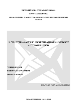 la &ldquo;cluster analysis&rdquo;: un`applicazione al mercato automobilistico