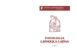 theologia catholica latina - STUDIA UNIVERSITATIS Babes