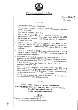 mar. 466511 - Universit&agrave; per Stranieri di Siena