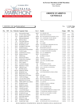 Ordine d`Arrivo - Fidal Emilia