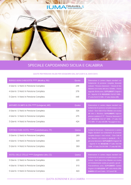 SPECIALE CAPODANNO SICILIA E CALABRIA