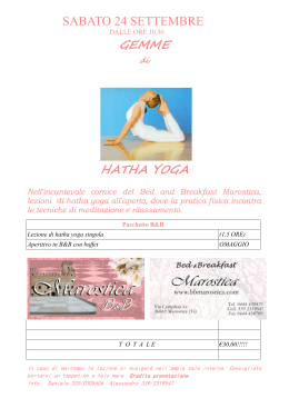Hatha Yoga - Bed & Breakfast Marostica