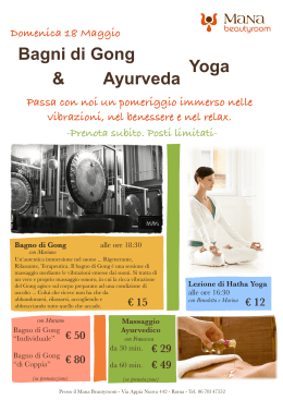 Bagni di Gong Yoga & Ayurveda Domenica 18