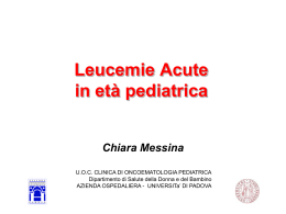 Leucemie acute in età pediatrica