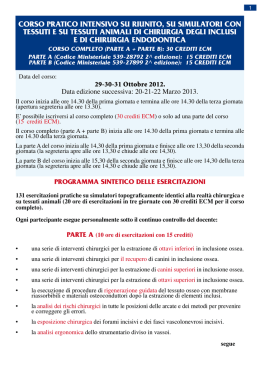 corso pratico intensivo su riunito, su simulatori con tessuti e