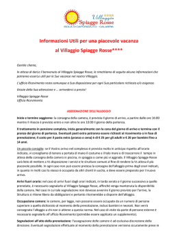 Scarica le Informazioni Utili del Villaggio Spiagge Rosse