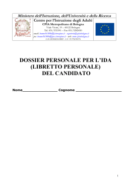 dossier personale per l`ida (libretto personale) del candidato