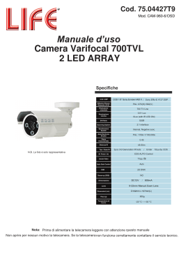 Manuale d`uso Camera Varifocal 700TVL 2 LED ARRAY