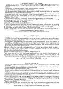 regolamento del campeggio e del villaggio