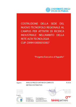 METRICO ESTIMATIVO R.11.b ANALISI PREZZI UNITARI DI