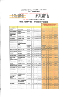 ORARIO UDIENZE DOCENTI LICEO SCIENZE UMANE