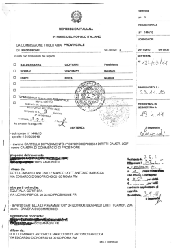 Page 1 SEZIONE `\ N&deg; 3 REG.GENERALE REPUBBLICA ITALIANA